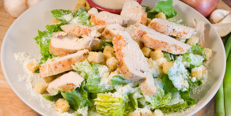 A Chicken Salad with Parmesan Cheese.