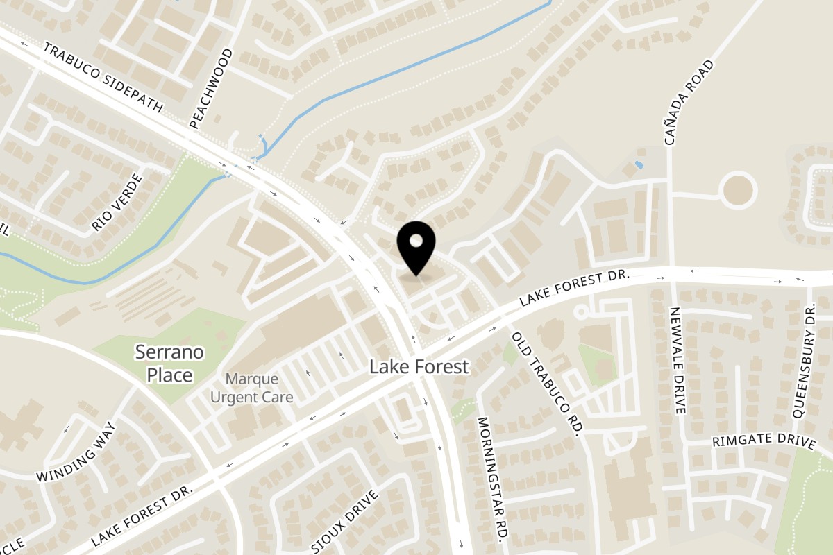 Map showing the location of Ameci Pizza & Pasta Lake Forest on 25431 Trabuco Rd in Lake Forest