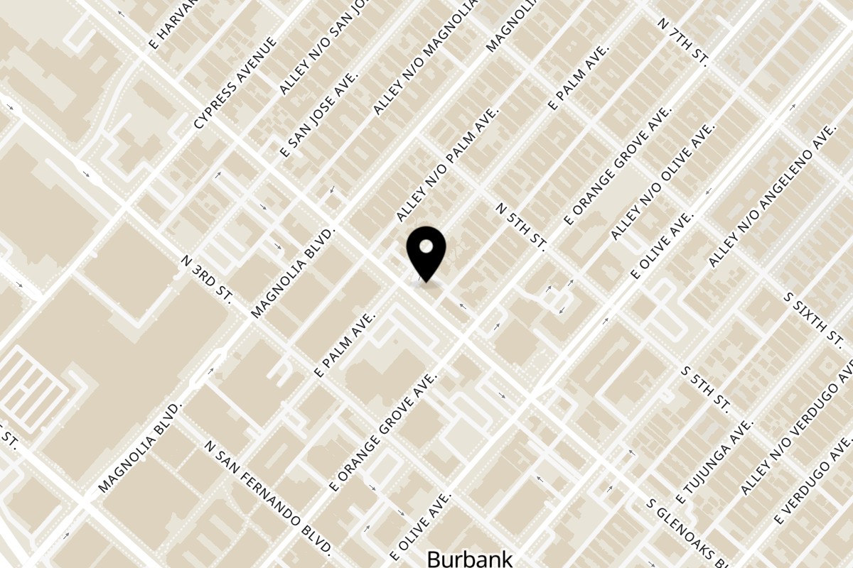 Map showing the location of Ameci Pizza & Pasta Burbank on 244 N Glenoaks Blvd in Burbank