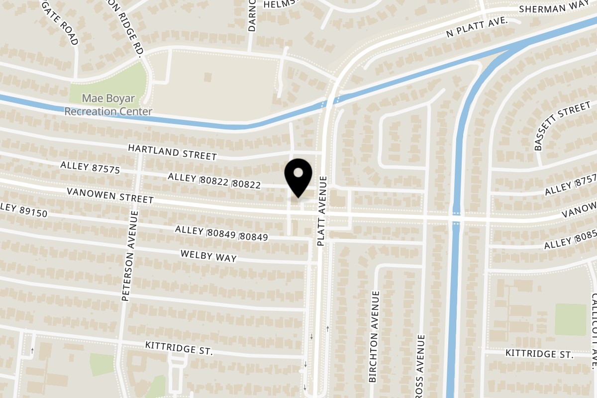 Map showing the location of Ameci Pizza & Pasta West Hills / Canoga Park on 23709 Vanowen St in West Hills