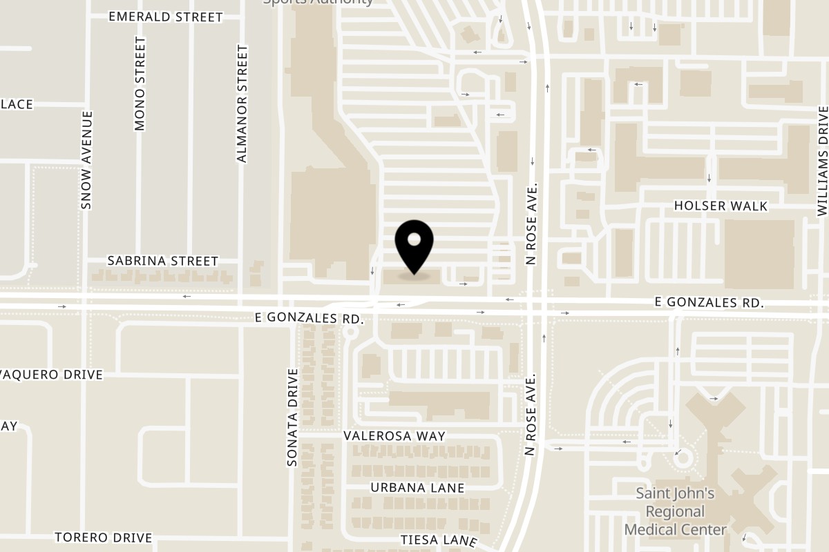 Map showing the location of Ameci Pizza & Pasta Oxnard North on 1941 N Rose Ave in Oxnard