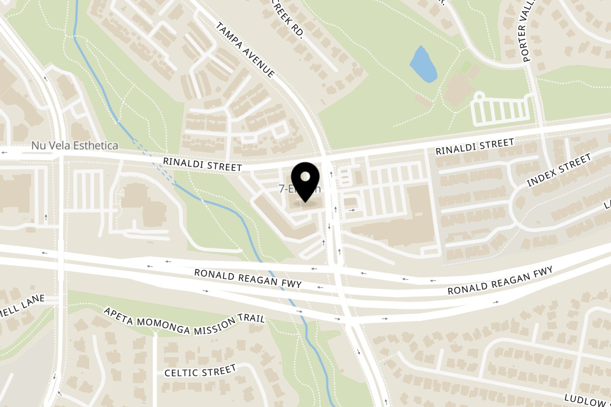 Map showing the location of Ameci Pizza & Pasta Porter Ranch on 11229 Tampa Ave in Porter Ranch