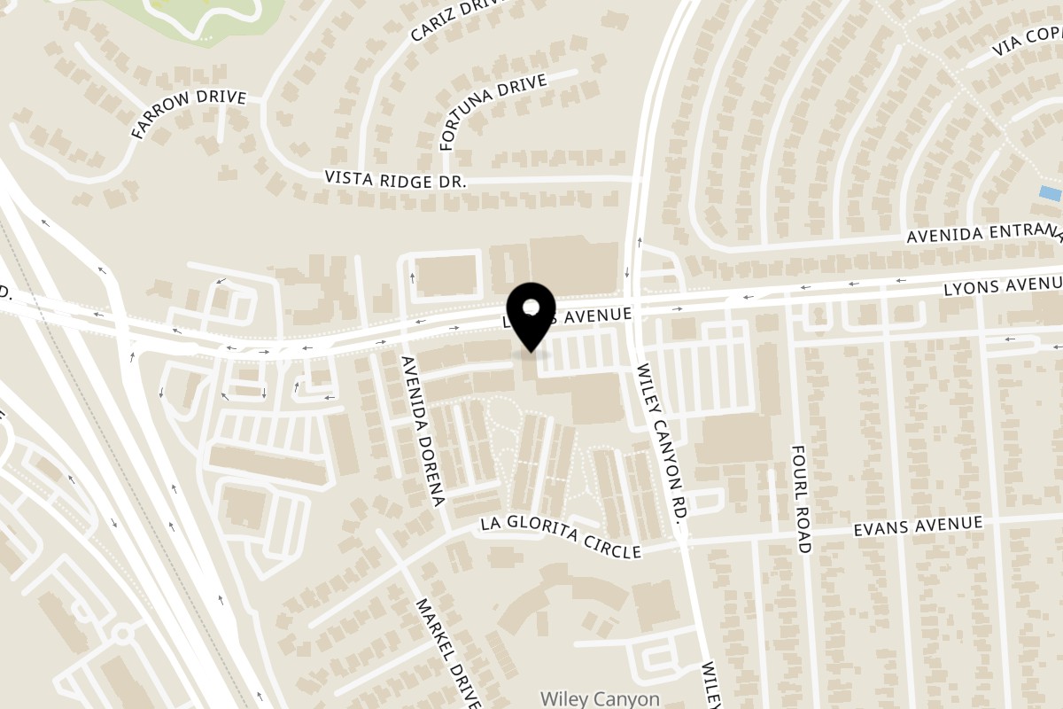 Map showing the location of Ameci Pizza & Pasta Newhall on 24268 Lyons Ave in Newhall