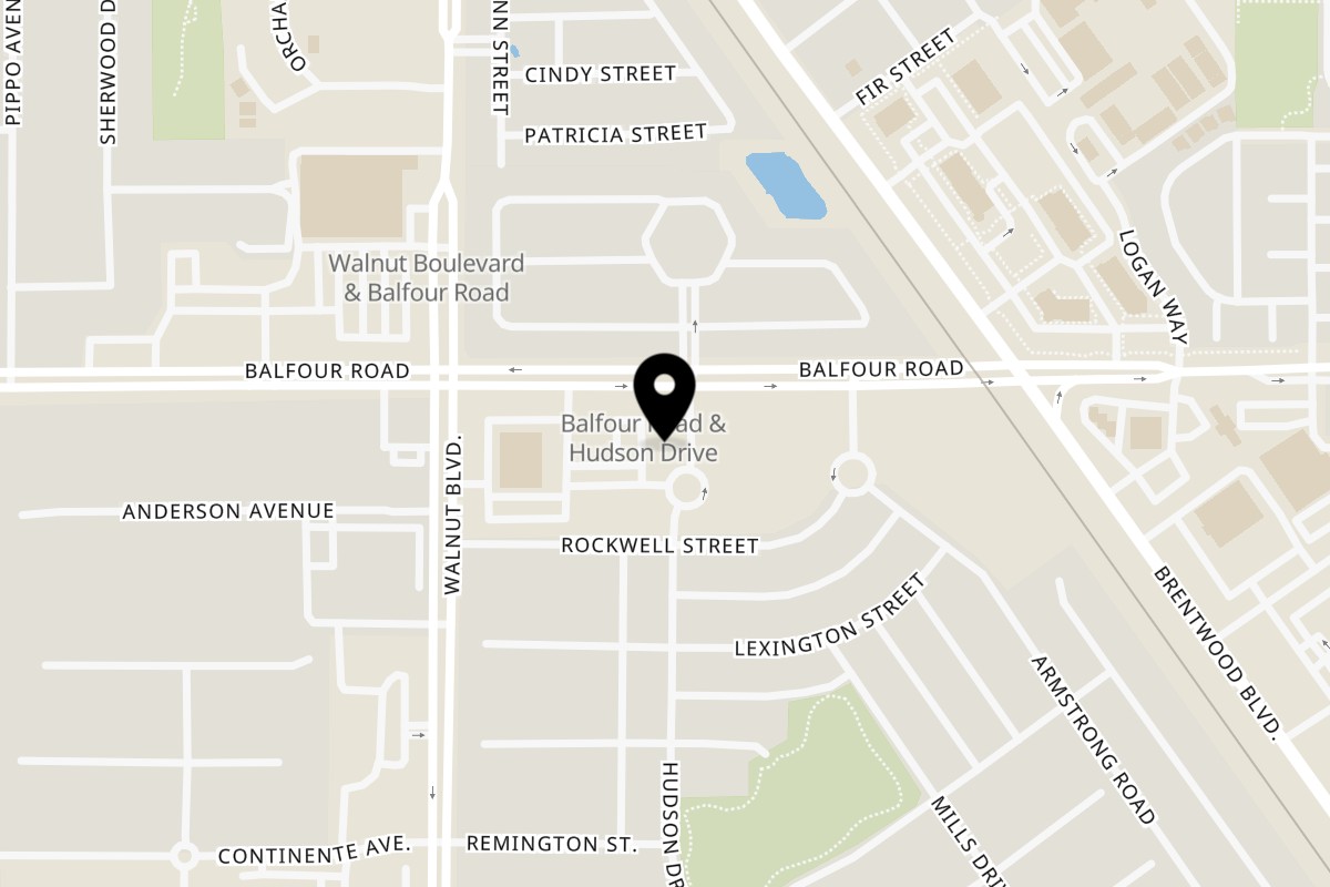 Map showing the location of Ameci Pizza & Pasta Brentwood/Discovery Bay on 4550 E Balfour Rd in Brentwood
